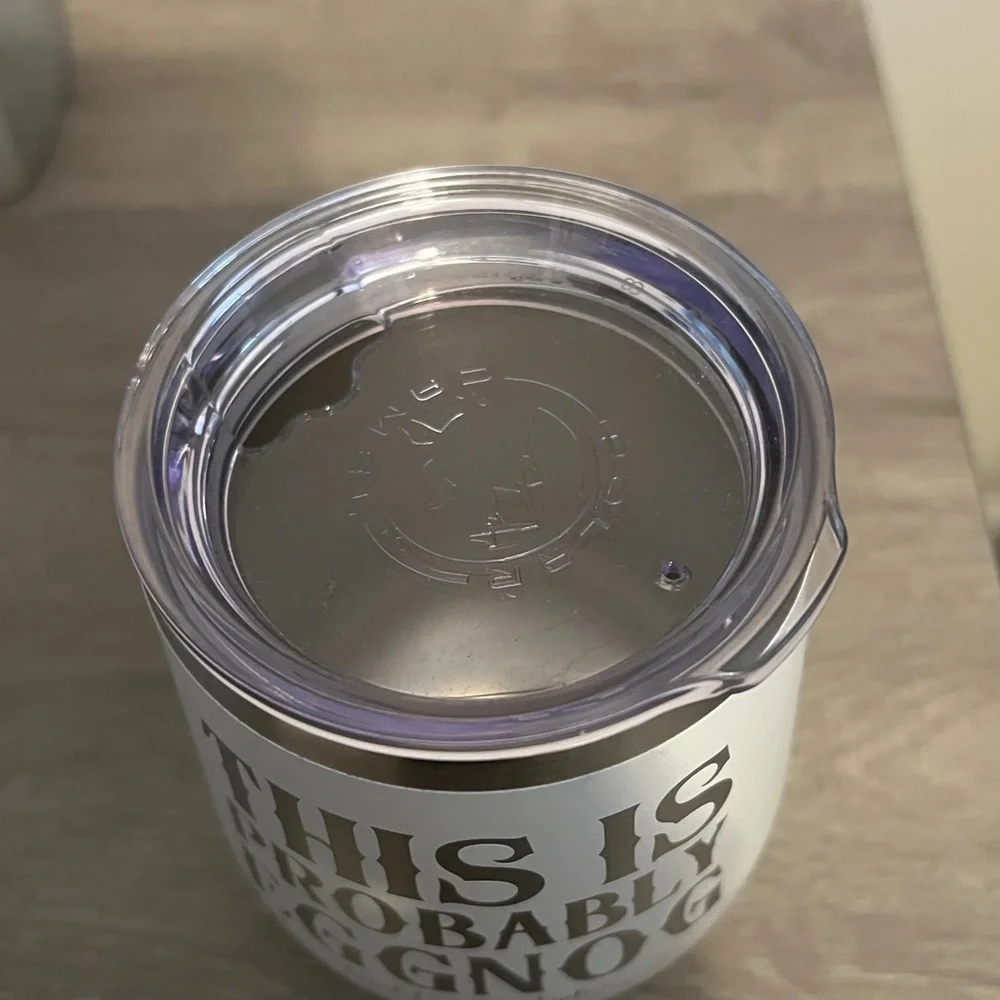 This is Probably Eggnog Wine Cup 12 ounce insulated new